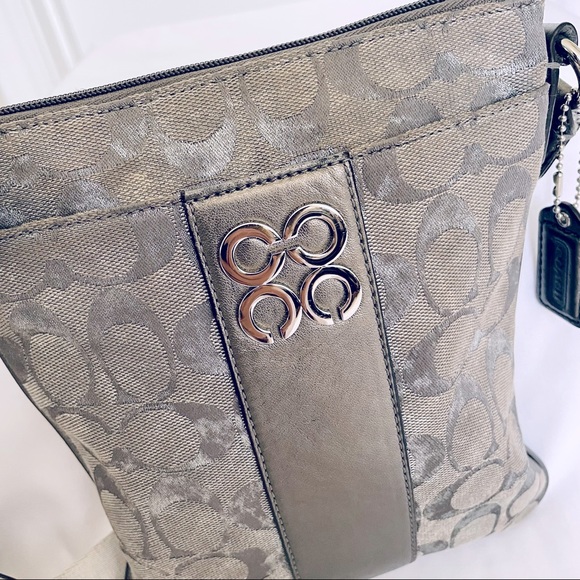 Coach Signature Metallic Swing Pack Crossbody - Grey - Picture 5 of 8